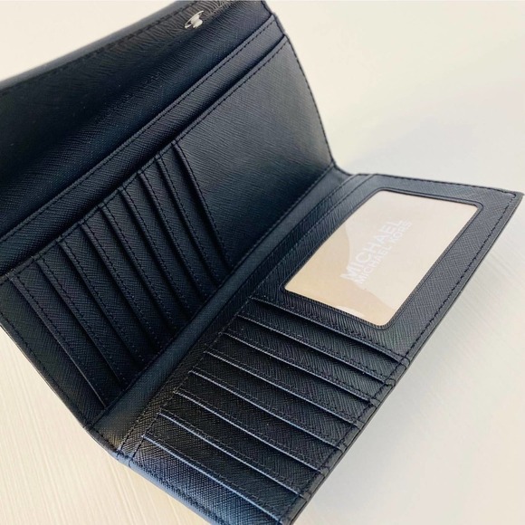 Michael Kors large trifold leather wallet black new - Picture 5 of 6